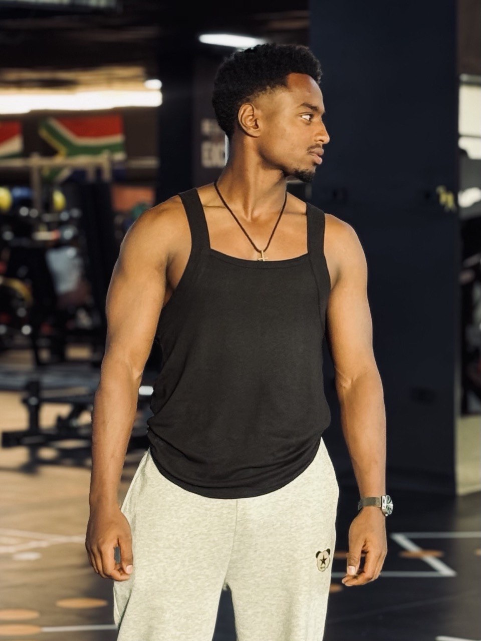 Robel Tadele in the training room